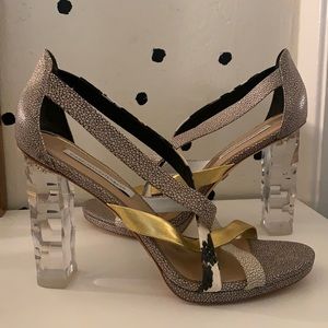 Diane von Furstenberg Ibiza clear heel sandal
